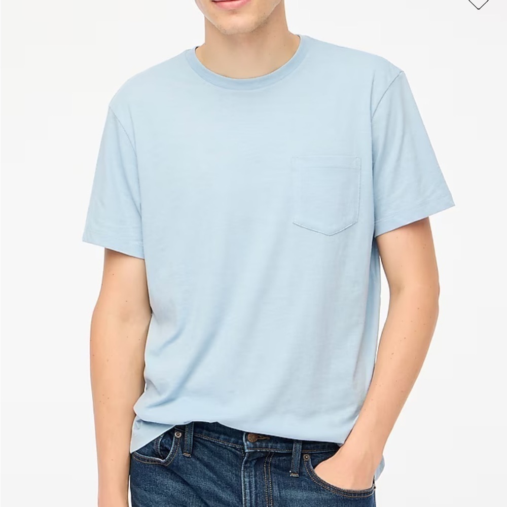 J crew Danube blue Cotton-blend washed jersey pocket tee